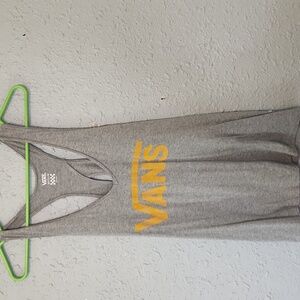 Vans Heather Gray Tank with Vibrant Yellow Logo